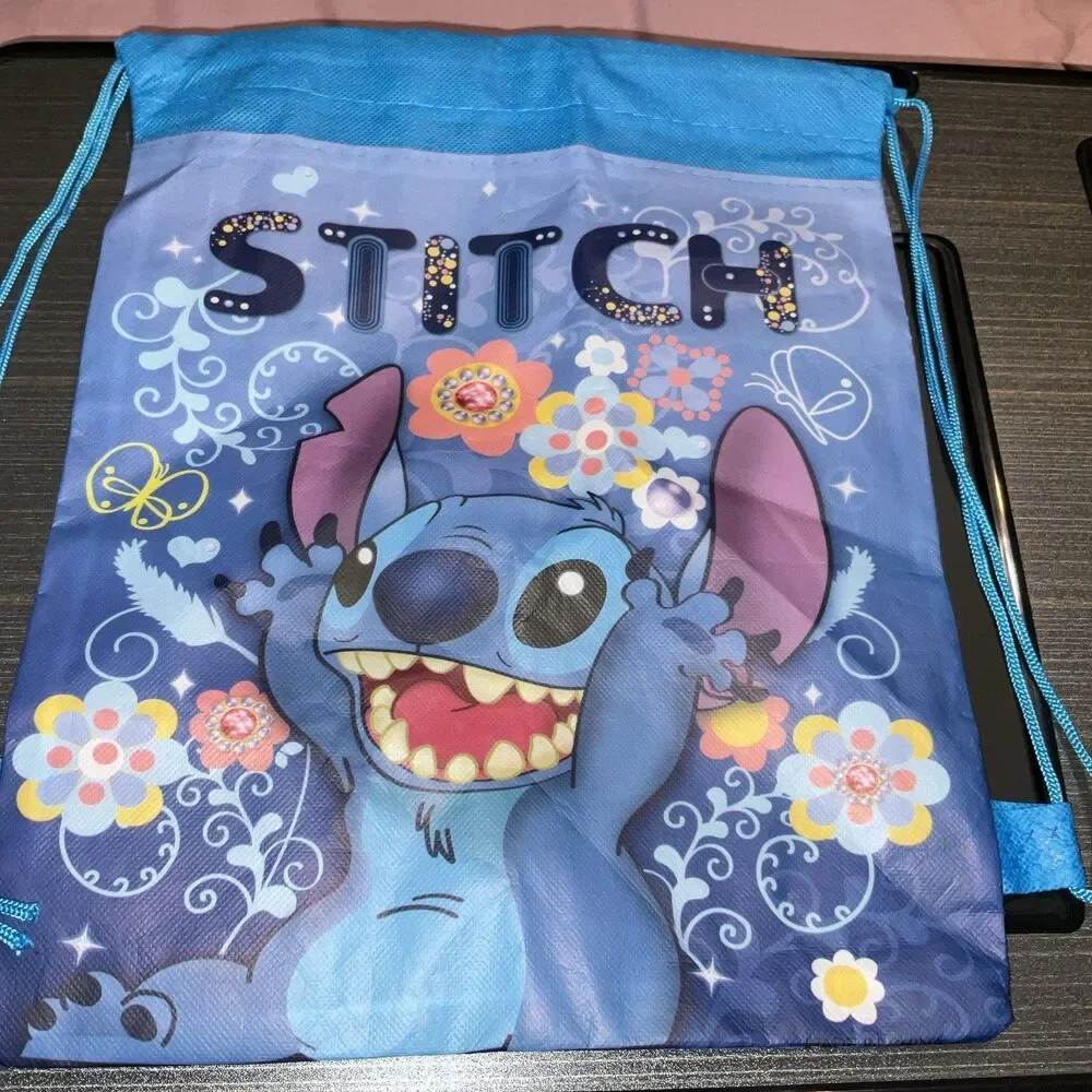 Lilo & Stitch Drawstring Blue Cinch Sack String Backpack School Gym Choose Color